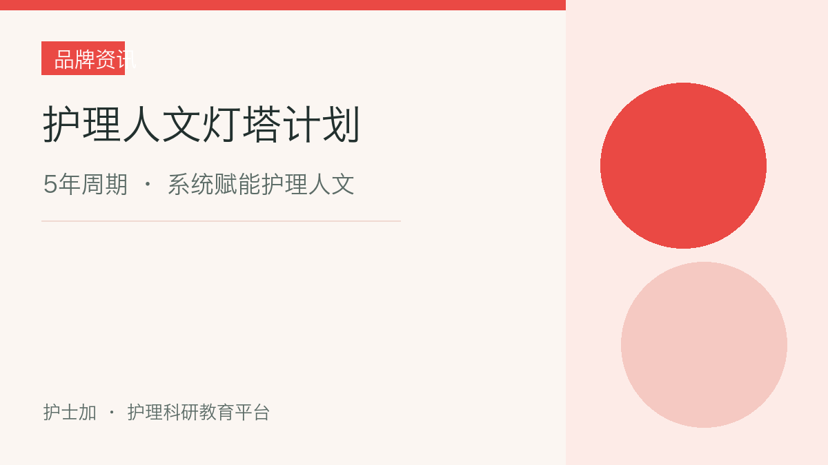护理人文灯塔计划 · 5 年周期